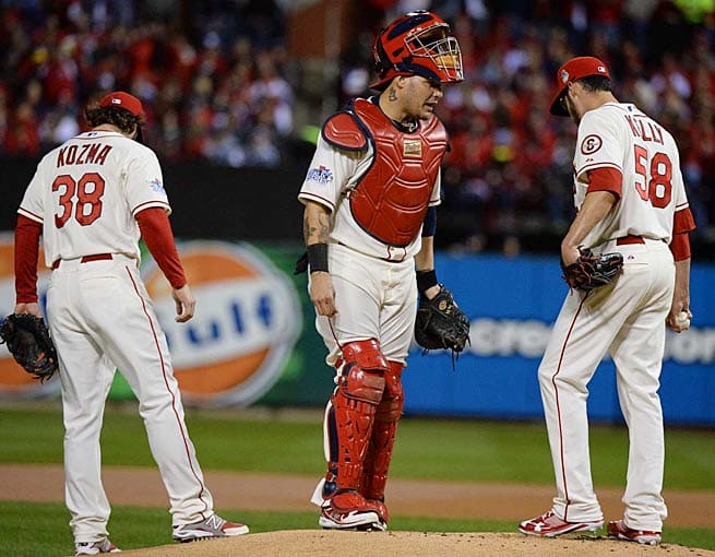 Gold Glove catcher Yadier Molina is almost never shaken off by St. Louis pitchers like Joe Kelly.